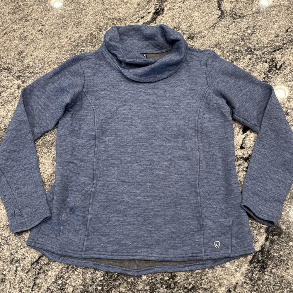 Kuhl Althena Cowl Neck Casual Sweater Shirt‎ Top Blue Womens Large #877